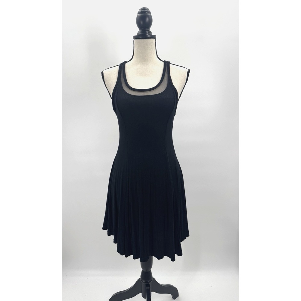 VTG Y2K Asymmetrical Skater Dress Small Mesh Racer Back Whimsigoth Fairy Grunge